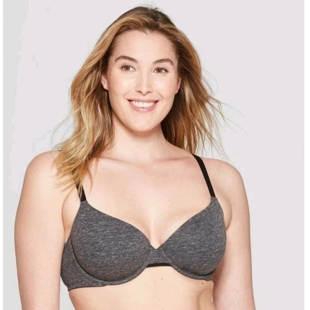 Auden Demi T-Shirt Bra Dark Charcoal Heather 32C – New with Tags